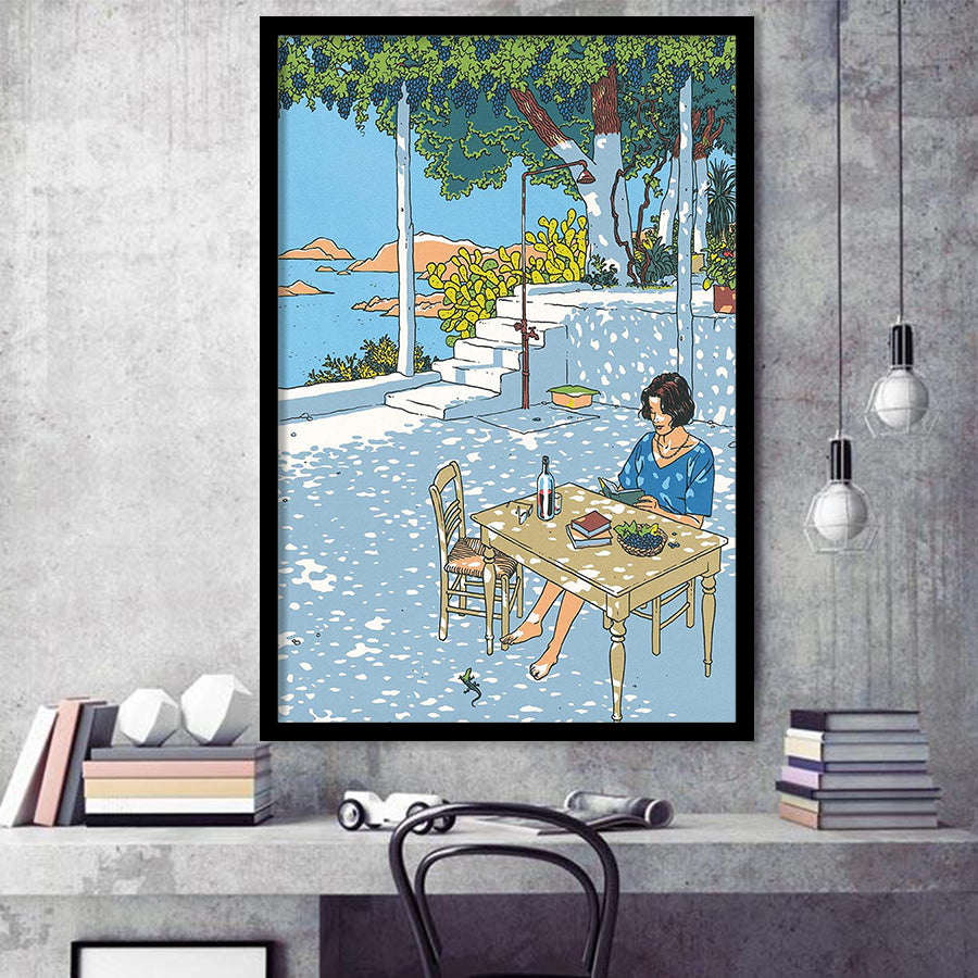 Summer By Vittorio Giardino, Frame Me By Vittorio Giardino , Summer Print Painting,Framed Art Prints Wall Decor, Picture Framed