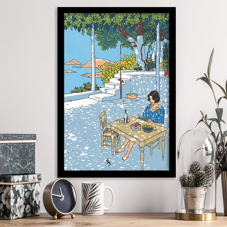 Summer By Vittorio Giardino, Frame Me By Vittorio Giardino , Summer Print Painting,Framed Art Prints Wall Decor, Picture Framed