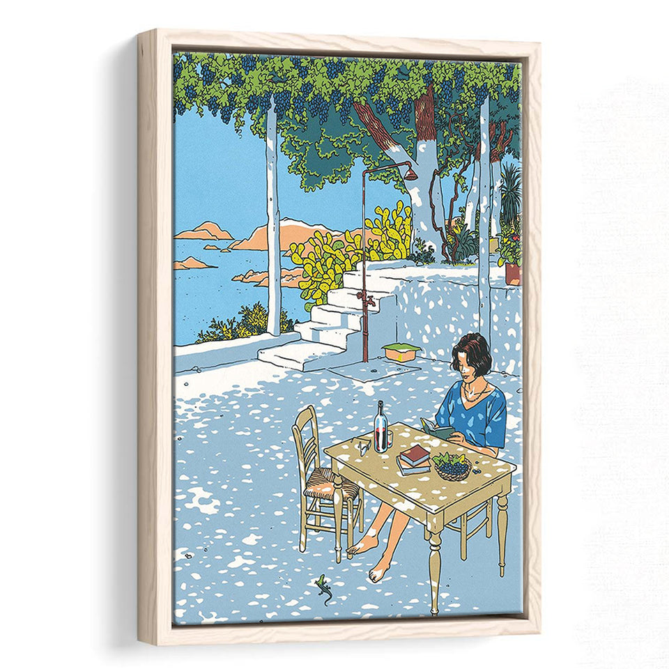 Summer By Vittorio Giardino, Frame Me  By Vittorio Giardino Canvas,Framed Canvas Prints Wall Art Decor, Floating Frame