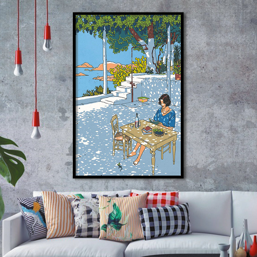 Summer By Vittorio Giardino, Frame Me By Vittorio Giardino , Summer Print Painting,Framed Art Prints Wall Decor, Picture Framed