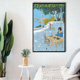 Summer By Vittorio Giardino, Frame Me  By Vittorio Giardino Canvas,Framed Canvas Prints Wall Art Decor, Floating Frame