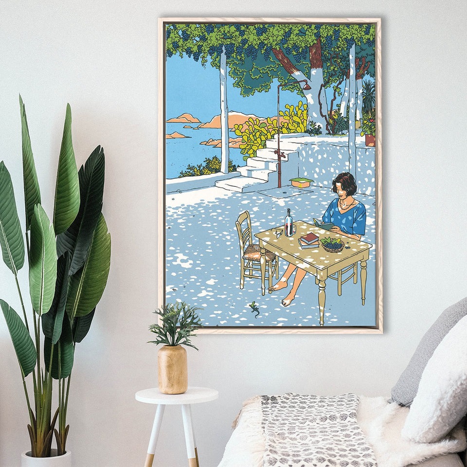 Summer By Vittorio Giardino, Frame Me  By Vittorio Giardino Canvas,Framed Canvas Prints Wall Art Decor, Floating Frame