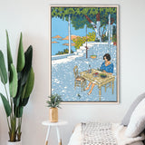 Summer By Vittorio Giardino, Frame Me  By Vittorio Giardino Canvas,Framed Canvas Prints Wall Art Decor, Floating Frame
