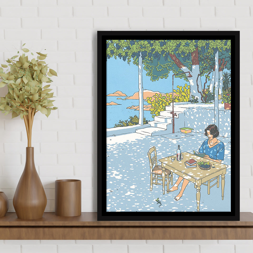 Summer By Vittorio Giardino, Frame Me  By Vittorio Giardino Canvas,Framed Canvas Prints Wall Art Decor, Floating Frame