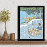Summer By Vittorio Giardino, Frame Me  By Vittorio Giardino Canvas,Framed Canvas Prints Wall Art Decor, Floating Frame