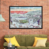Sun Bowl Stadium WaterColor Framed Art Prints, El Paso Texas Watercolor, Stadium Art Gifts