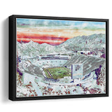 Sun Bowl Stadium WaterColor Framed Canvas Prints, El Paso Texas Watercolor, Stadium Art Gifts, Floating Frame