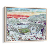 Sun Bowl Stadium WaterColor Framed Canvas Prints, El Paso Texas Watercolor, Stadium Art Gifts, Floating Frame