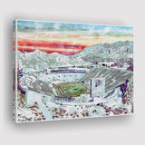 Sun Bowl Stadium WaterColor Canvas Prints, El Paso Texas Watercolor, Stadium Art Gifts