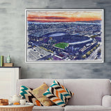 T-Mobile Park WaterColor Framed Canvas Prints, Seattle Washington Baseball Watercolor, Stadium Art Gifts, Floating Frame