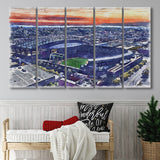 T-Mobile Park WaterColor 5 Panels B Mixed Canvas Prints, Extra Large, Seattle Washington Baseball Watercolor