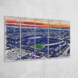 T-Mobile Park WaterColor 5 Panels B Mixed Canvas Prints, Extra Large, Seattle Washington Baseball Watercolor