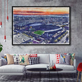 T-Mobile Park WaterColor Framed Canvas Prints, Seattle Washington Baseball Watercolor, Stadium Art Gifts, Floating Frame