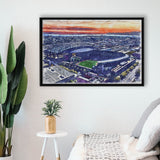 T-Mobile Park WaterColor Framed Canvas Prints, Seattle Washington Baseball Watercolor, Stadium Art Gifts, Floating Frame