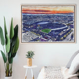T-Mobile Park WaterColor Framed Canvas Prints, Seattle Washington Baseball Watercolor, Stadium Art Gifts, Floating Frame
