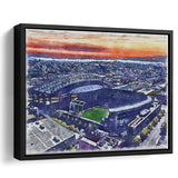 T-Mobile Park WaterColor Framed Canvas Prints, Seattle Washington Baseball Watercolor, Stadium Art Gifts, Floating Frame