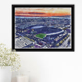 T-Mobile Park WaterColor Framed Canvas Prints, Seattle Washington Baseball Watercolor, Stadium Art Gifts, Floating Frame