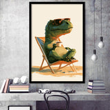 T-Rex Dinosaur Relax Time, Funny Pet Art, Kid Room Decor, Framed Art Print, Fine Art Wall Decor