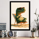 T-Rex Dinosaur Relax Time, Funny Pet Art, Kid Room Decor, Framed Art Print, Fine Art Wall Decor