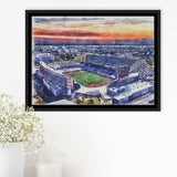 TDECU Stadium WaterColor Framed Canvas Prints, Houston Texas Watercolor, Stadium Art Gifts, Floating Frame
