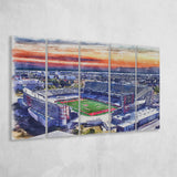 TDECU Stadium WaterColor 5 Panels B Mixed Canvas Prints, Extra Large, Houston Texas Watercolor
