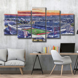 TDECU Stadium WaterColor 5 Panels Mix Canvas Prints, Houston Texas Watercolor, Large Stadium Canvas