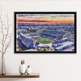 TDECU Stadium WaterColor Framed Canvas Prints, Houston Texas Watercolor, Stadium Art Gifts, Floating Frame
