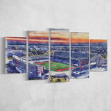 TDECU Stadium WaterColor 5 Panels Mix Canvas Prints, Houston Texas Watercolor, Large Stadium Canvas