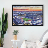 TDECU Stadium WaterColor Framed Canvas Prints, Houston Texas Watercolor, Stadium Art Gifts, Floating Frame