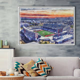 TDECU Stadium WaterColor Framed Canvas Prints, Houston Texas Watercolor, Stadium Art Gifts, Floating Frame