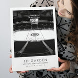 Td Garden Boston Bruins, Stadium Print For Ice Hockey Lovers, Black And White, Canvas Print Wall Art