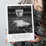 Td Garden Boston Celtics, Stadium Print For Basketball Lovers, Black And White, Canvas Print Wall Art