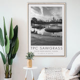 TPC Sawgrass Golf Course, 17th Hole, Florida, Golf Art Print, Floating Frame, Framed Canvas Print Wall Art