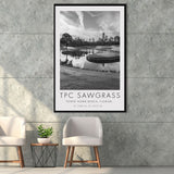 TPC Sawgrass Golf Course, 17th Hole, Florida, Golf Art Print, Floating Frame, Framed Canvas Print Wall Art