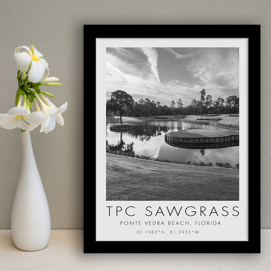 TPC Sawgrass Golf Course, 17th Hole, Florida, Golf Art, Gift for him, Framed Art Print Wall Decor
