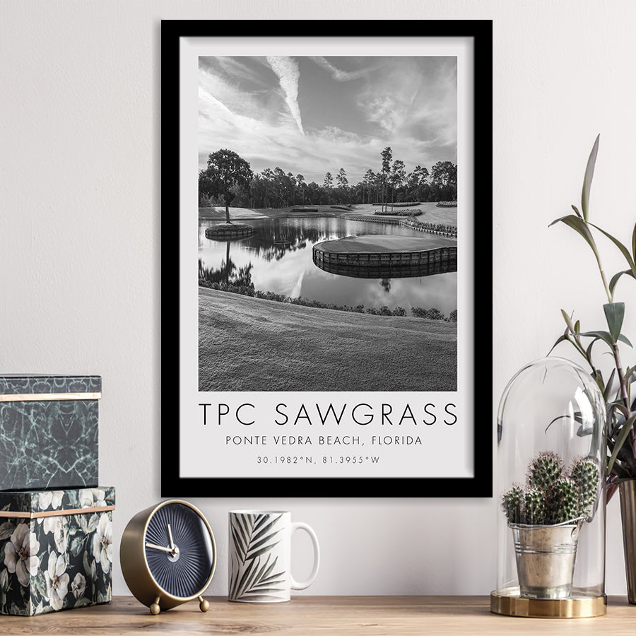 TPC Sawgrass Golf Course, 17th Hole, Florida, Golf Art, Gift for him, Framed Art Print Wall Decor