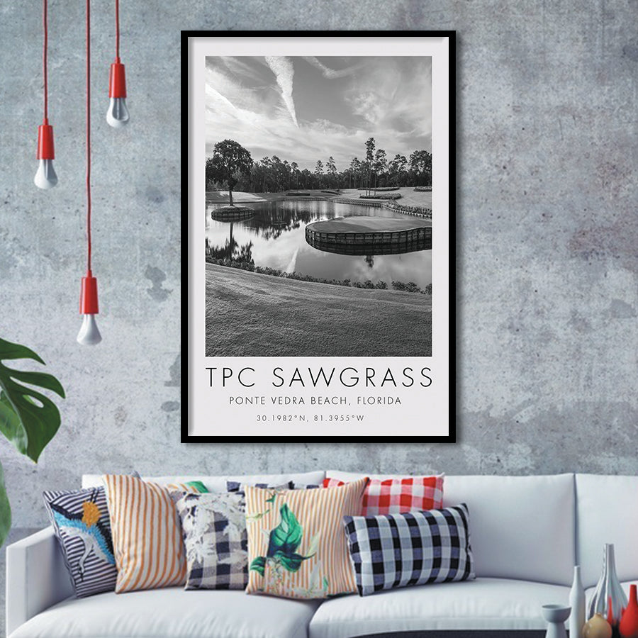 TPC Sawgrass Golf Course, 17th Hole, Florida, Golf Art, Gift for him, Framed Art Print Wall Decor
