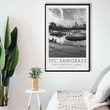 TPC Sawgrass Golf Course, 17th Hole, Florida, Golf Art Print, Floating Frame, Framed Canvas Print Wall Art