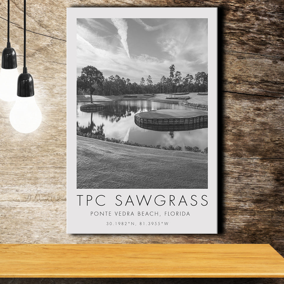 TPC Sawgrass Golf Course, 17th Hole, Florida, Golf Art Print, Gift for him, Canvas Print Wall Art