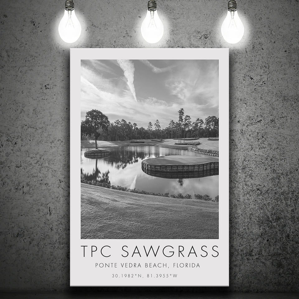 TPC Sawgrass Golf Course, 17th Hole, Florida, Golf Art Print, Gift for him, Canvas Print Wall Art