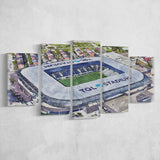 TQL Stadium WaterColor 5 Panels Mix Canvas Prints, Cincinnati Ohio Watercolor, Large Stadium Canvas