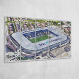 TQL Stadium WaterColor 5 Panels B Mixed Canvas Prints, Extra Large, Cincinnati Ohio Watercolor