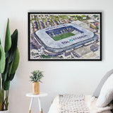 TQL Stadium WaterColor Framed Canvas Prints, Cincinnati Ohio Watercolor, Stadium Art Gifts, Floating Frame