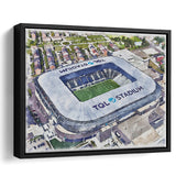 TQL Stadium WaterColor Framed Canvas Prints, Cincinnati Ohio Watercolor, Stadium Art Gifts, Floating Frame