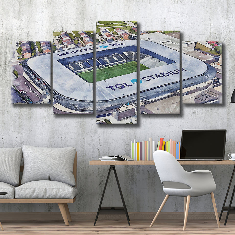 TQL Stadium WaterColor 5 Panels Mix Canvas Prints, Cincinnati Ohio Watercolor, Large Stadium Canvas