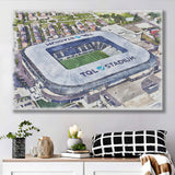TQL Stadium WaterColor Canvas Prints, Cincinnati Ohio Watercolor, Stadium Art Gifts