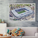 TQL Stadium WaterColor Framed Canvas Prints, Cincinnati Ohio Watercolor, Stadium Art Gifts, Floating Frame