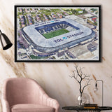 TQL Stadium WaterColor Framed Canvas Prints, Cincinnati Ohio Watercolor, Stadium Art Gifts, Floating Frame