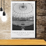 Tropicana Field Tampa Bay Rays, Stadium Print For Baseball Lovers, Black And White, Canvas Print Wall Art