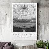 Tropicana Field Tampa Bay Rays, Stadium Print For Baseball Lovers, Black And White, Canvas Print Wall Art